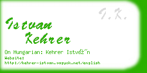 istvan kehrer business card